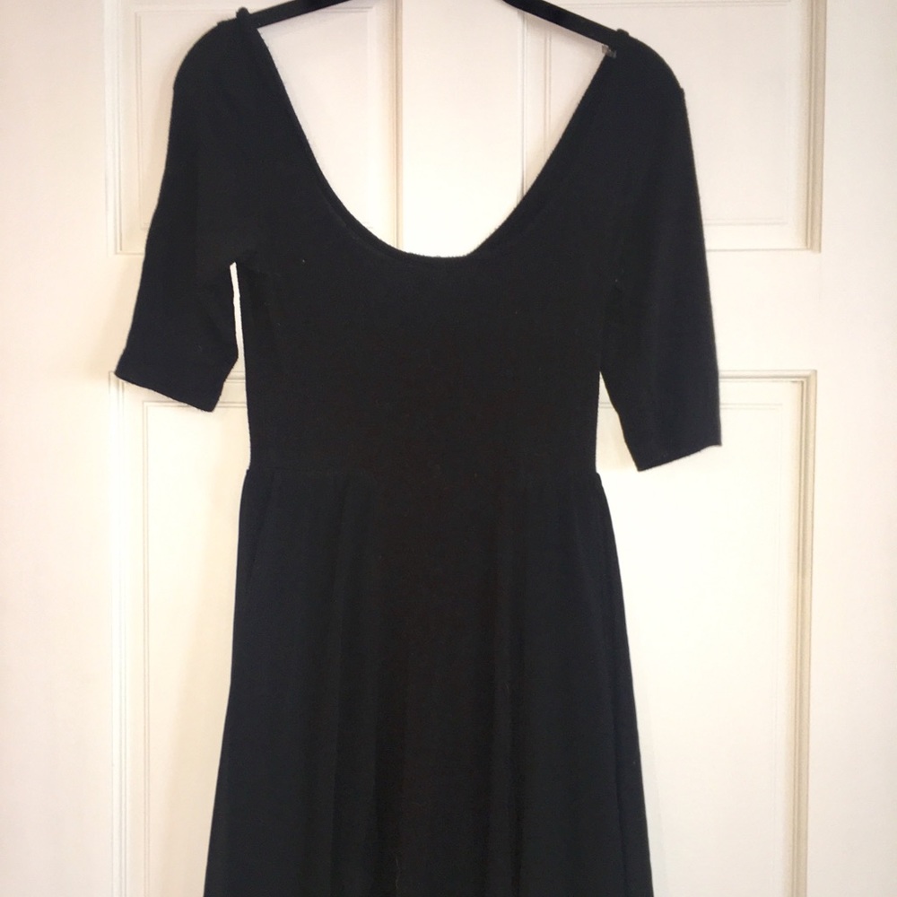 Half-Sleeve Black Dress